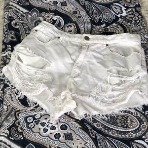 American Rag Juniors' Ripped Denim Shorts MSRP $49